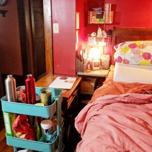 Photo of Rebecca's bedside setup