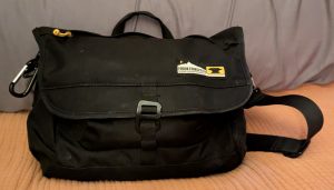 Photo of a black messenger bag